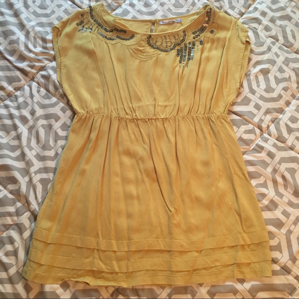 ⭐️SALE Gold Sun Dress with Beaded Detail